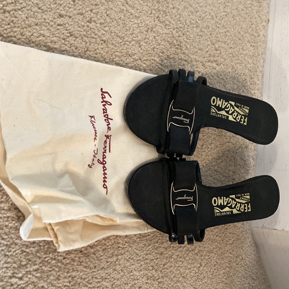 Ferragamo kitten heel sandals size 6